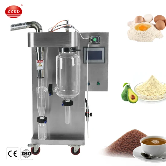 Mini máquina de secado por pulverización centrífuga de alta velocidad, máquina para hacer leche en polvo, secador por pulverización de laboratorio de hierbas Stevia de suero de leche, 2L, 5L, 10L